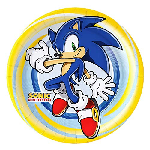 Birthday Express Sonic The Hedgehog 9  Dinner Paper Plates  8-Count
