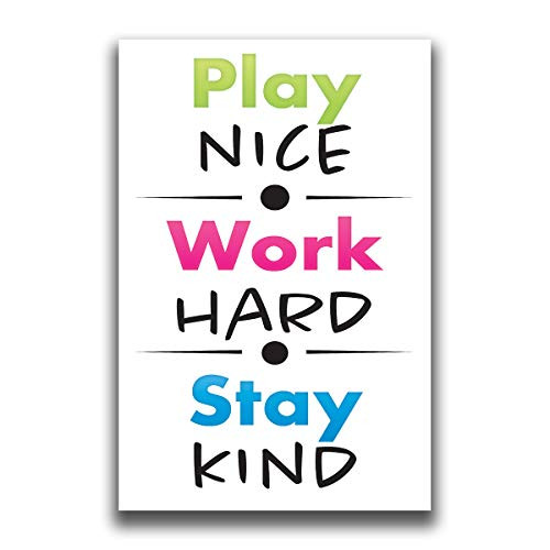 JSC372 Play Work Stay Classroom Poster 18-Inches by 12-Inches Classroom Poster Premium 100lb Gloss Poster Paper JSC372 Play Work Stay Classroom Poster 18-Inches by 12-Inches Classroom Poster Premium 100lb Gloss Poster Paper