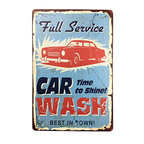 Vintage Style Tin Sign - FULL SERVICE CAR TIME TO SHINE WASH BEST IN TOWN - Bar Pub Garage Diner Cafe Home Wall Decor Art Tin Signs Vintage 8 W x 12 H Vintage Style Tin Sign - FULL SERVICE CAR TIME TO SHINE WASH BEST IN TOWN - Bar Pub Garage Diner Cafe Home Wall Decor Art Tin Signs Vintage 8 W x 12 H