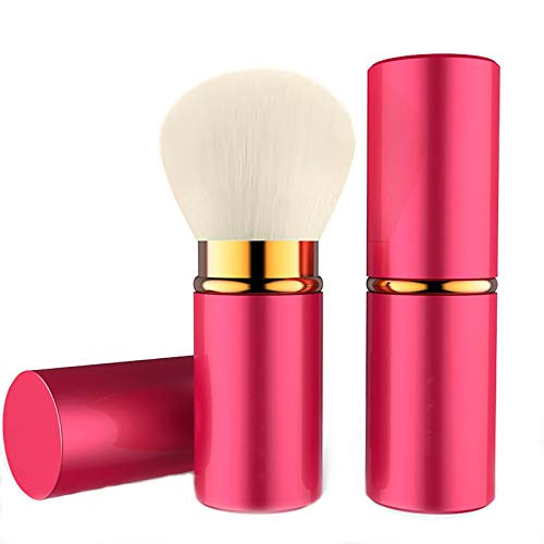 Falliny Retractable Makeup Brush  Travel Kabuki Powder Brush Perfect for Blush  Bronzer  Buffing  Flawless Powder Cosmetics  Portable Face Blush Brush with Cover