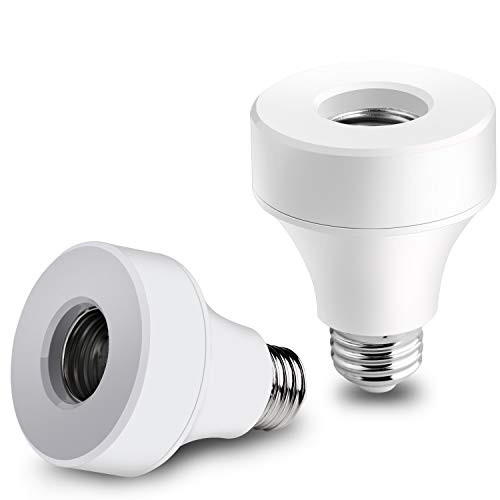 Innens Wifi Smart Bulb Socket Compatible with E26 E27, WiFi Light Bulb Base Adapter Compatible with Alexa/Google Home/IFTTT, No Hub Required (2)