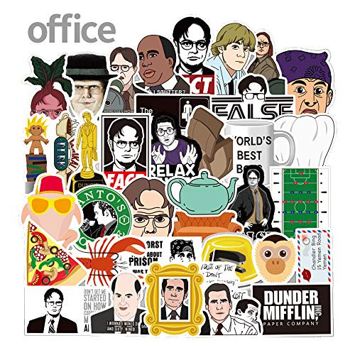 The Office Sticker Pack of 50 Stickers - Waterproof Durable Stickers for Laptops  Trendy Vinyl Laptop Stickers  Funny Stickers for Laptops  Computers  Hydro Flasks  Water Bottles