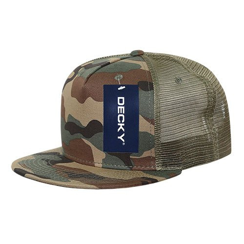 DECKY 1040-WDL Classic 5 Panel Cot- Trucker Caps  Woodl  Woodland