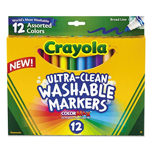 Crayola 587812 Washable Markers Broad Point Classic Colors 12-Set Crayola 587812 Washable Markers Broad Point Classic Colors 12-Set