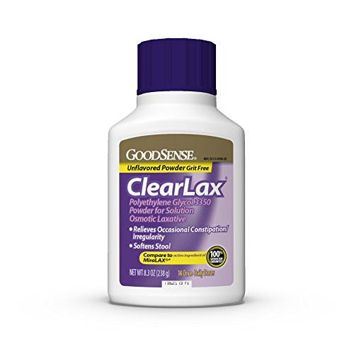 GoodSense ClearLax  Polyethylene Glycol 3350 Powder for Solution  Osmotic Laxative  8-3 Ounce