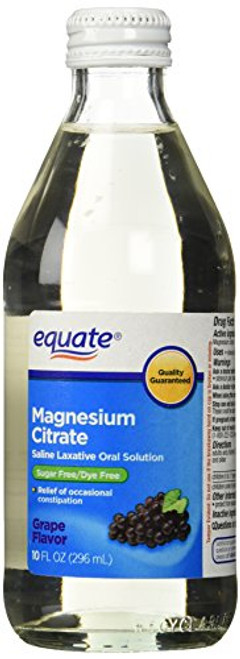 Equate - Magnesium Citrate  Oral Solution  Saline Laxative  Grape Flavor  10 Fl Oz