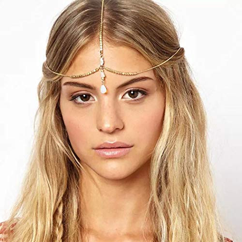 Fdesigner Boho Opal Head Chain Jewelry Gold WeddingHair Accessories Headpieces Princess Egyptian Headdress Bride Headpieces for Women Fdesigner Boho Opal Head Chain Jewelry Gold WeddingHair Accessories Headpieces Princess Egyptian Headdress Bride Headpieces for Women