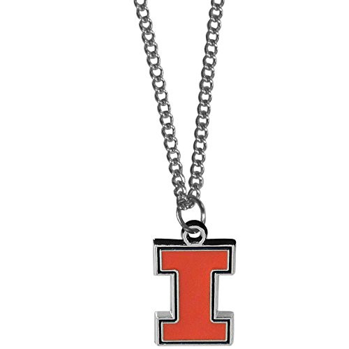 NCAA Siskiyou Sports Fan Shop Illinois Illini Chain Necklace with Small Charm 22 inch Team Color