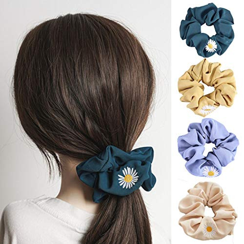 Kakaco Hair Scrunchies Cotton Flower Elastic Hair Ties Bands Bobbles Hair Ropes Scrunchy Ponytail Holder Hair Accessories for Women and GirlsPack of 4 Kakaco Hair Scrunchies Cotton Flower Elastic Hair Ties Bands Bobbles Hair Ropes Scrunchy Ponytail Holder Hair Accessories for Women and GirlsPack of 4