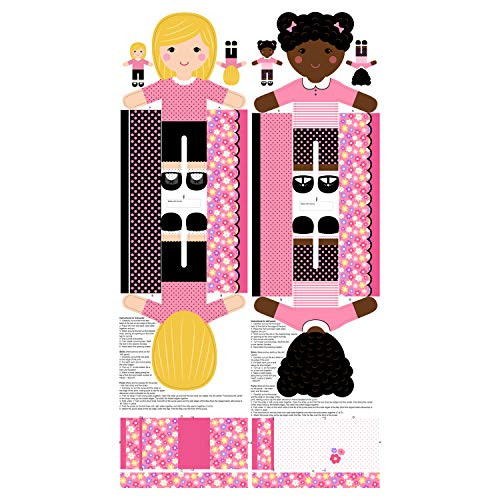 Northcott Girls Of The World 24   Panel Quilt Fabric  Pink