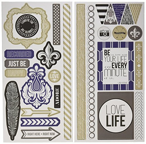 Teresa Collins Urban Market Adhesive Chipboard  12 by 6-Inch  Elements  2-Pack