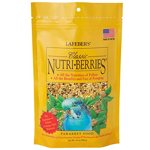 LAFEBER S Classic Nutri-Berries Pet Bird Food  Made with Non-GMO and Human-Grade Ingredients  for Parakeets Budgies  10 oz