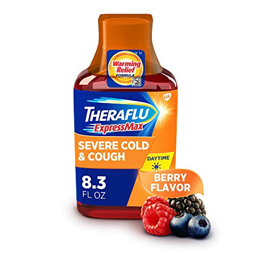 Theraflu ExpressMax Daytime for Relief from Severe Cold and Cough  Berry Flavor Syrup  8-3 ounce Bottle
