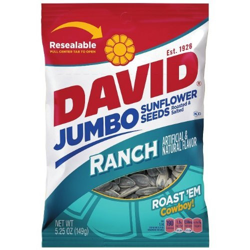 DAVID Roasted   Salted RANCH Flavored Sun Flower Seeds 3 Packs DAVID Roasted   Salted RANCH Flavored Sun Flower Seeds 3 Packs