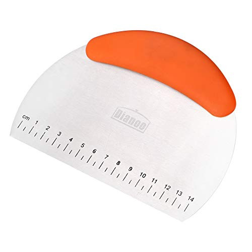 Dianoo Dough Scraper Stainless Steel Chopper Best As Pizza And Dough Cutter Multipurpose Pastry Scraper - Orange Dianoo Dough Scraper Stainless Steel Chopper Best As Pizza And Dough Cutter Multipurpose Pastry Scraper - Orange