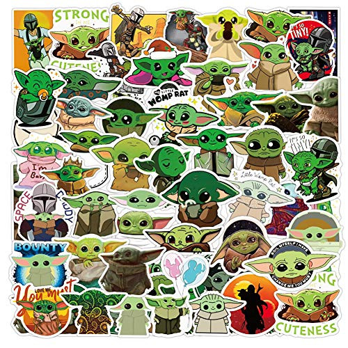 Demon Slayer Stickers 50 PCS Kimetsu no Yaiba Sticker Waterproof Sticker Skateboard Snowboard Car Bicycle Luggage Decal Water Bottles Computer Phone Anime Stickers Demon Baby Yoda