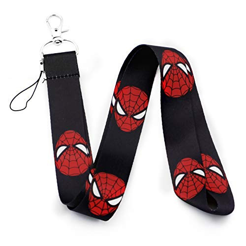 Spiderman Logo Marvel Comic Lanyard Key Chain ID Card Badge Holder for Spiderman Lovers red