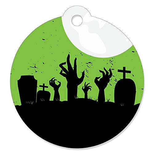 Big Dot of Happiness Zombie Zone - Halloween or Birthday Zombie Crawl Party Favor Gift Tags Set of 20