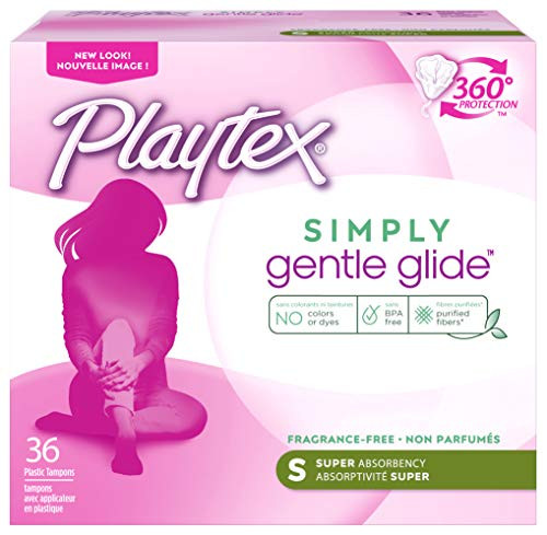 Playtex Simply Gentle Glide Unscented Tampons  Super Absorbency  36 Count Pack of 1 Packaging May Vary