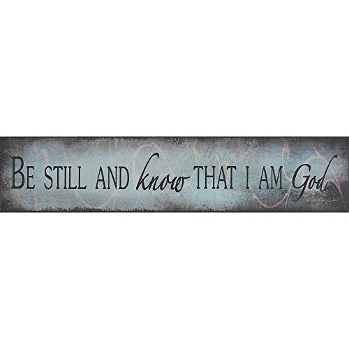 Dicksons Be Still And Know I Am God Muted Sapphire Blue 4 x 18 Wood Wall Sign Plaque