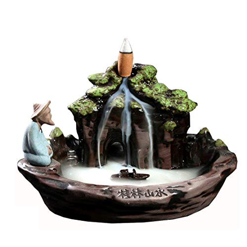 Incense Burner, Incense Cones Burner Incense Stick Holder Porcelain Ceramic Backflow Incense Burner with 10 Free Cones Home Decoration Handicraft Gift Backflow Incense Holder Guilin Scenery Incense Burner, Incense Cones Burner Incense Stick Holder Porcelain Ceramic Backflow Incense Burner with 10 Free Cones Home Decoration Handicraft Gift Backflow Incense Holder Guilin Scenery