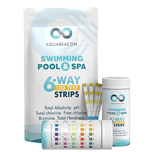 Aquabeacon 6 Way Premium 100 Count Pool Hot Tub Spa Test Strips Test Total Hardness Alkalinity pH Free Chlorine Total Chlorine Bromine Aquabeacon 6 Way Premium 100 Count Pool Hot Tub Spa Test Strips Test Total Hardness Alkalinity pH Free Chlorine Total Chlorine Bromine