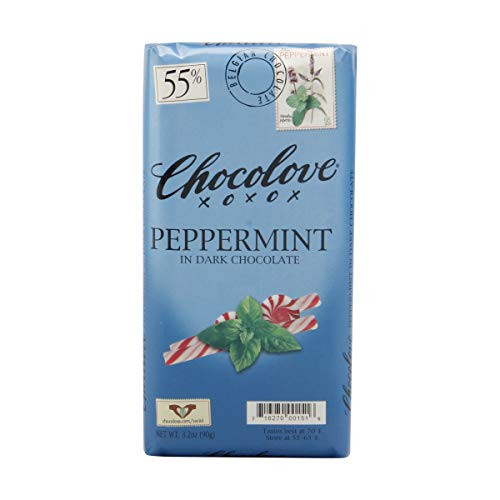 Chocolove Peppermint in Dark Chocolate  3-2 Ounce