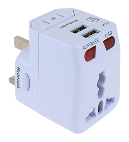 PowerLine 90371 Global Power Plug Adapter with Dual USB Power