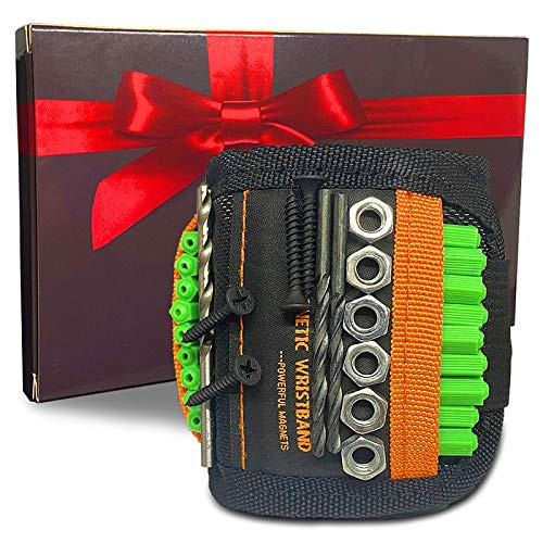 Magnetic Wristband Gifts for Men  Tool Belt with 15 Powerful Magnets for Holding Screws Nails Drill Bits  Unique Tool Gadget Christmas Gifts for Men Father-Dad  Husband  Him  DIY Handyman  Carpenter Magnetic Wristband Gifts for Men  Tool Belt with 15 Powerful Magnets for Holding Screws Nails Drill Bits  Unique Tool Gadget Christmas Gifts for Men Father-Dad  Husband  Him  DIY Handyman  Carpenter