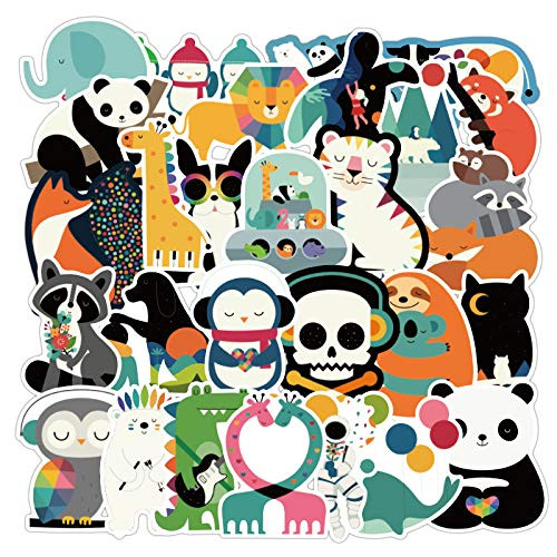 100 Pcs Cute Animal Stickers Animal Decals for Water Bottle Hydro Flask Laptop Luggage Car Bike Bicycle Vinyl Waterproof Stickers Pack