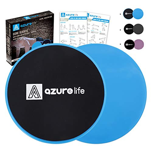 A AZURELIFE Exercise Core Sliders Dual Sided Exercise Gliding Discs Use on Carpet or Hardwood Floors Light and Portable Perfect for Abdominal Core Workouts A AZURELIFE Exercise Core Sliders Dual Sided Exercise Gliding Discs Use on Carpet or Hardwood Floors Light and Portable Perfect for Abdominal Core Workouts