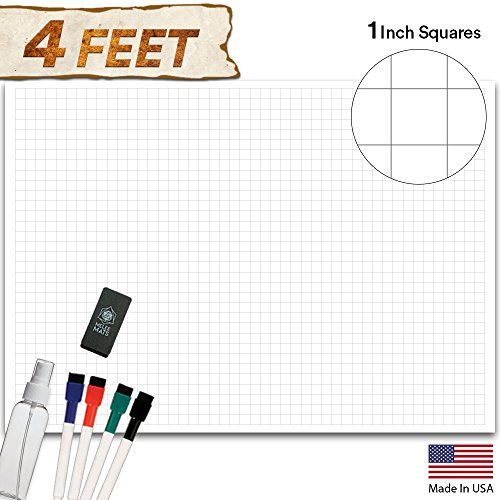 Battle Grid Game Mat - 48" x 34.5" - Jumbo Role Playing Game Map - DND Role Play Mat - RPG Dungeons and Dragons Map Tiles - Reusable Miniature Figure Board - Gaming Table Top Map Play Mat