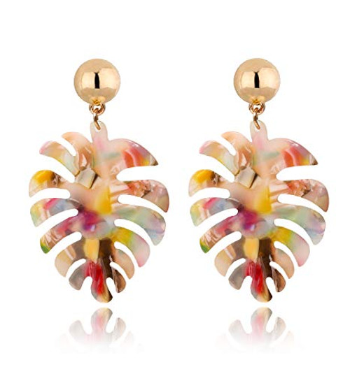 Acrylic Earrings For Women Girls Statement Palm Leaf Earrings Resin monstera Drop Dangle Earrings Fashion Jewelry Red Floral Acrylic Earrings For Women Girls Statement Palm Leaf Earrings Resin monstera Drop Dangle Earrings Fashion Jewelry Red Floral