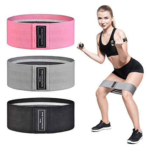NEXISS Resistance Bands for Legs and Butt  Fabric Booty Bands  3 Set Exercise Bands and Workout Bands Strength Fitness Bands  Resistance Loops Hip Thigh Glute Bands