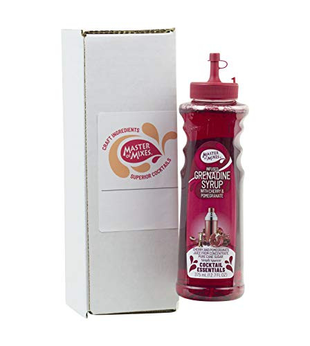 Master of Mixes Cocktail Essentials Grenadine Syrup  375 ML Bottle 12-7 Fl Oz  Individually Boxed