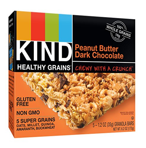 KIND Healthy Grains Bars  Peanut Butter Dark Chocolate  Non GMO  Gluten Free  1-2 oz  5 Count
