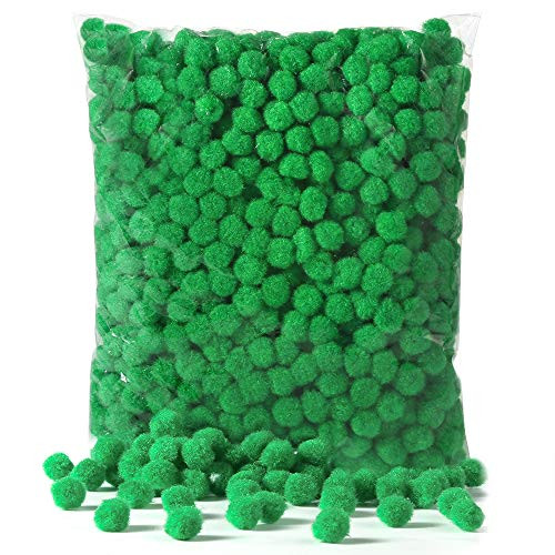 Caydo 1200 Pieces Christmas Green Pom Poms 0-6Inch Pompoms for Christmas Craft Arts   DIY Projects