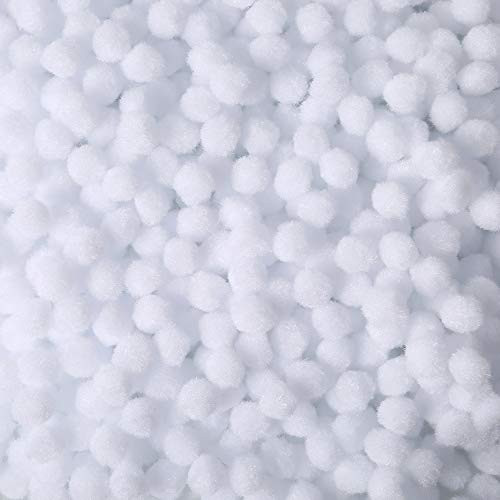 Caydo 1200 Pieces 0-6Inch Pom Poms for Christmas Hobby Supplies and Creative Craft DIY MaterialWhite