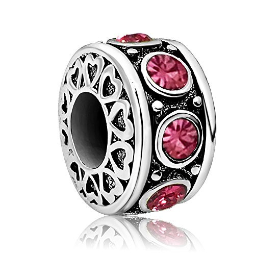 JMQJewelry Christmas Mother Gifts Heart Love Birthday Birthstone October Pink Charm For Bracelets Son Daughter Gifts JMQJewelry Christmas Mother Gifts Heart Love Birthday Birthstone October Pink Charm For Bracelets Son Daughter Gifts