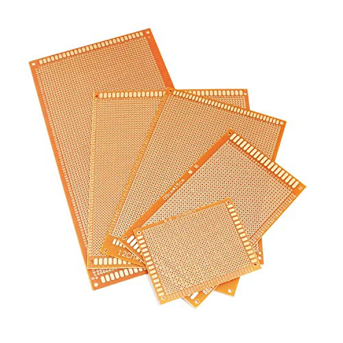 Pastall 5 Different Sizes DIY Weld Soldering Prototype Copper Strip PCB Printed Circuit Board for Soldering Electronics Project Experiment