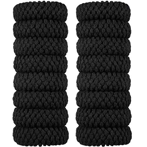 16 Pieces Thick Cotton Hair Ties Seamless Cotton Hair Bands No Crease No Break No Slip Hair Bands Seamless Hair Elastics Ties Thick Stretchy Ponytail Holders for Women Girls Black 16 Pieces Thick Cotton Hair Ties Seamless Cotton Hair Bands No Crease No Break No Slip Hair Bands Seamless Hair Elastics Ties Thick Stretchy Ponytail Holders for Women Girls Black
