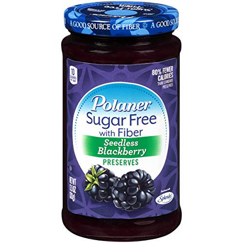Polaner Sugar Free with Fiber  Seedless Blackberry Preserves  13-5 Ounce