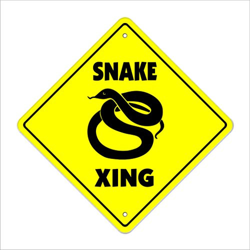 Snake Crossing Sign Zone Xing   Indoor-Outdoor   12  Tall Reptile Lover Charmer cage pet Rattle Cobra