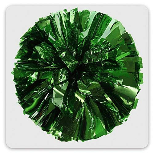PUZINE 2pack Cheerleading Metallic Foil   Plastic Ring Pom Poms Cheerleading Poms Green80g