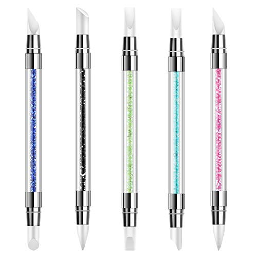 5-Pack Dual Tipped Silicone Rhinestone Nail Polish Carving Pen  Nail Art Sculpture Pen  Nail Art Brush Dotting Tools for DIY Nail Art