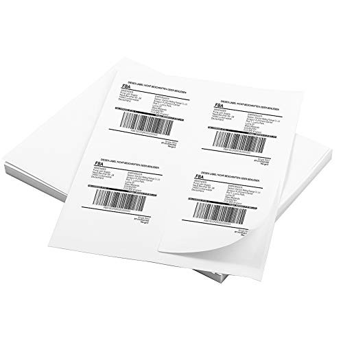 MFLABEL 4 up Per Page Self Adhesive Shipping Labels for Laser   Inkjet Printers  50 Sheets - 200 Labels