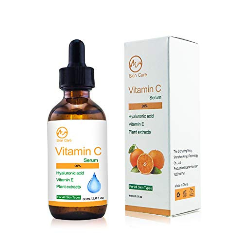 Minch Anti Aging Serum  Vitamin C Serum for Face 20  with Hyaluronic Acid  Vitamin E  Plant Extracts 2 Fl Oz