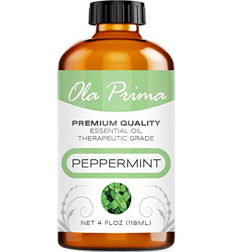 Ola Prima 4oz - Premium Quality Peppermint Essential Oil 4 Ounce Bottle Therapeutic Grade Peppermint Oil Ola Prima 4oz - Premium Quality Peppermint Essential Oil 4 Ounce Bottle Therapeutic Grade Peppermint Oil