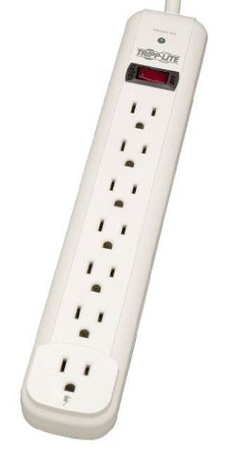 Tripp Lite 7 Outlet Surge Protector Power Strip, Extra Long Cord 25 ft., 1080 Joules, Lifetime Limited Warranty & $25K INSURANCE (TLP725) Tripp Lite 7 Outlet Surge Protector Power Strip, Extra Long Cord 25 ft., 1080 Joules, Lifetime Limited Warranty & $25K INSURANCE (TLP725)