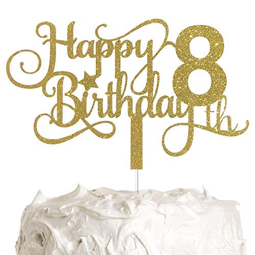 ALPHA K GG 8th Birthday Cake Topper  Happy 8th Birthday Cake Topper  8th Birthday Party